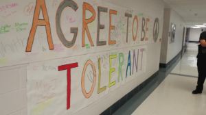 Students were asked to commit to tolerance